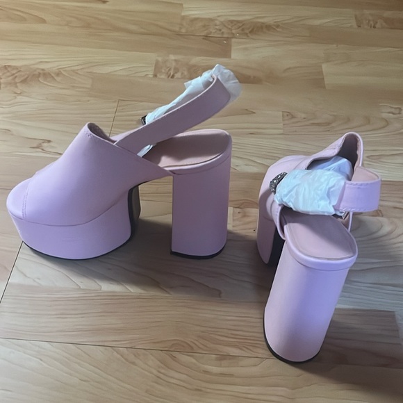 ‼️NWT‼️Dolls Kill X Sugar Thrillz Pink Platform Slingback Heels Size 8 - Picture 4 of 7